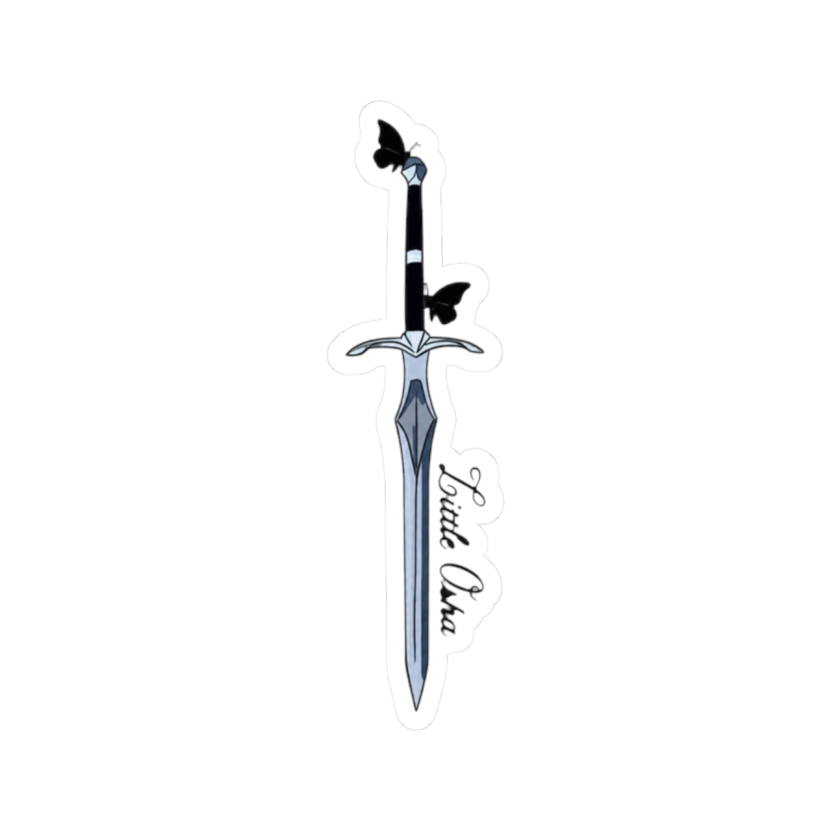 Quicksilver Book Sword Osha Solace | Quicksilver Blade | Little Osha Purple Butterfly | Callie Hart | Fae & Alchemy Series | Romantasy | Fantasy Books | Saeris Fane | Kingfisher | Sticker Pack Sticker - alternate angle 3, merchandise