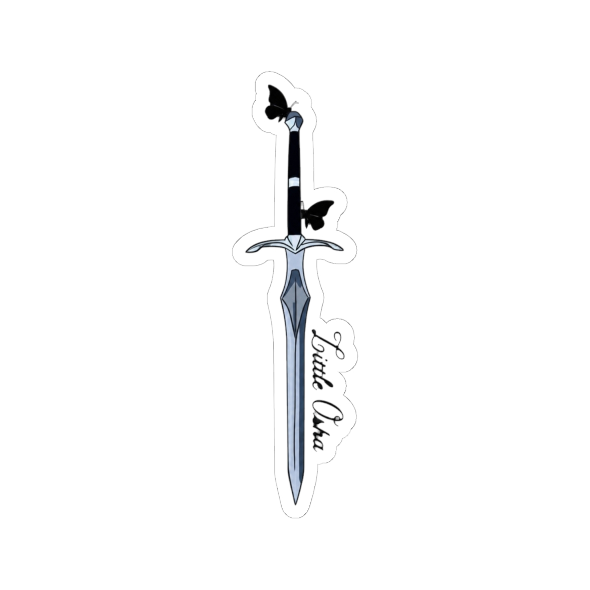 Quicksilver Book Sword Osha Solace | Quicksilver Blade | Little Osha Purple Butterfly | Callie Hart | Fae & Alchemy Series | Romantasy | Fantasy Books | Saeris Fane | Kingfisher | Sticker Pack Sticker - alternate angle 1, merchandise