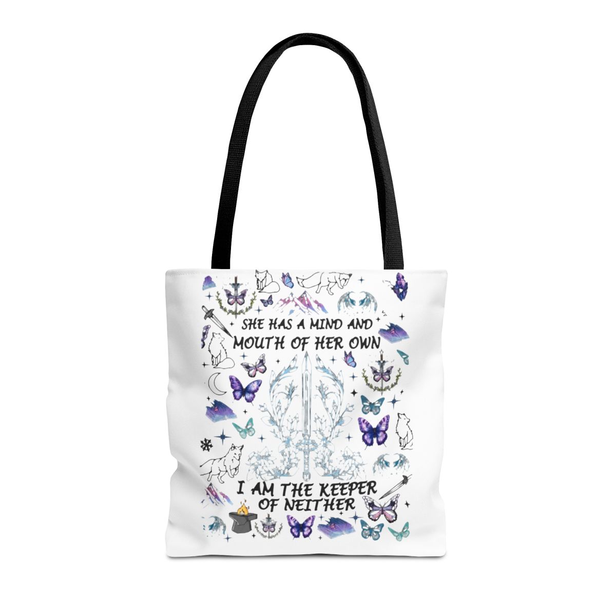 VAMSII QSilver Romantasy Inspired Gift Dark Romance Butterfly Hart Bags KFisher Book Lover Merch Novel Gift | Callie Hart - alternate angle 2, merchandise