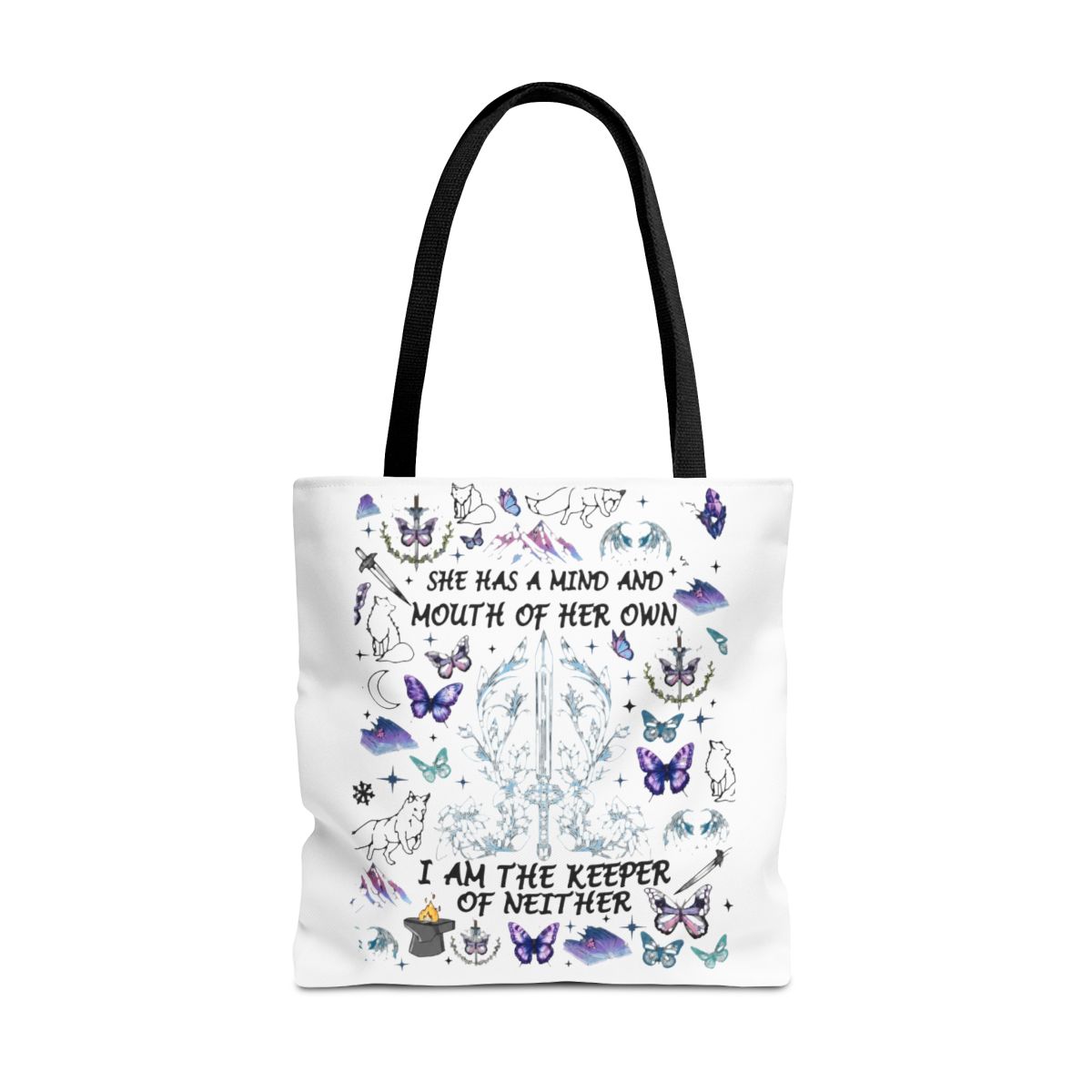 VAMSII QSilver Romantasy Inspired Gift Dark Romance Butterfly Hart Bags KFisher Book Lover Merch Novel Gift | Callie Hart - alternate angle 3, merchandise