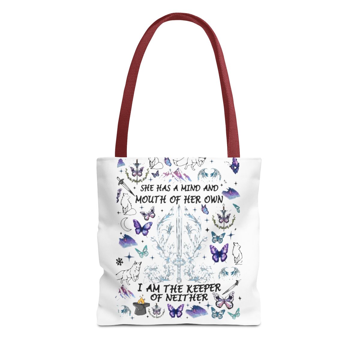 VAMSII QSilver Romantasy Inspired Gift Dark Romance Butterfly Hart Bags KFisher Book Lover Merch Novel Gift | Callie Hart - alternate angle 4, merchandise