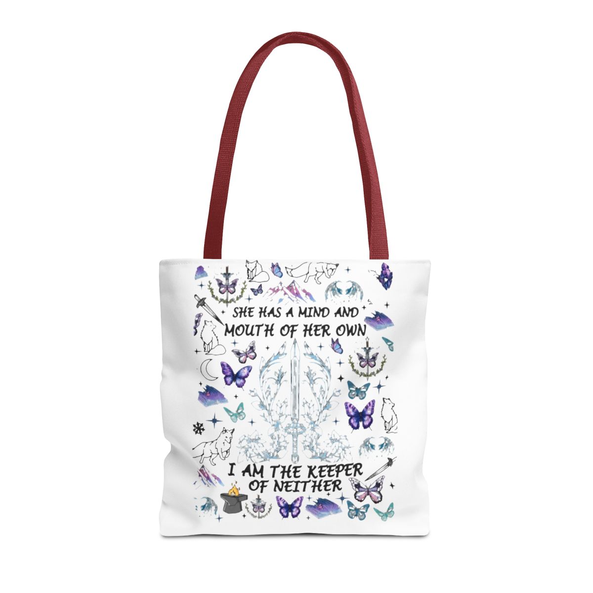 VAMSII QSilver Romantasy Inspired Gift Dark Romance Butterfly Hart Bags KFisher Book Lover Merch Novel Gift | Callie Hart - alternate angle 5, merchandise